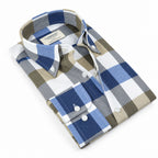 Mens 100% Cotton Shirt Manschett Turkey Slim Fit Oxford Button Down Collar 7033-18 Blue/Gray