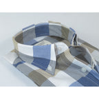 Mens 100% Cotton Shirt Manschett Turkey Slim Fit Oxford Button Down Collar 7033-18 Blue/Gray