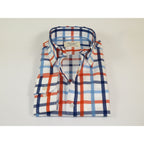 Mens 100% Cotton Shirt Manschett Quesste Turkey Slim Fit Button Down Collar 7033-22 Orange/Blue