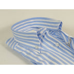 Mens 100% Cotton Shirt Manschett Turkey Slim Fit Button Down Collar 7035-01 Blue Stripe