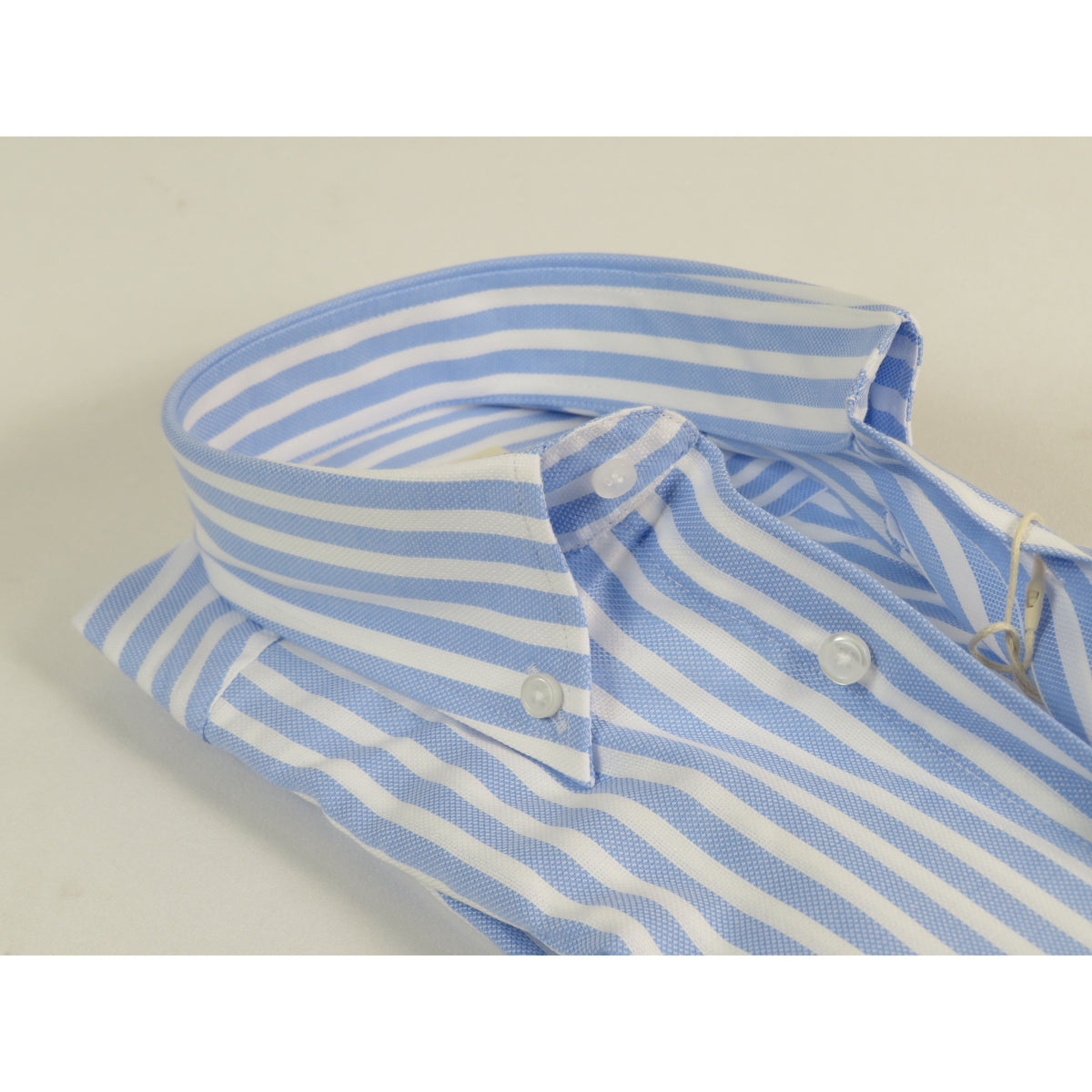 Mens 100% Cotton Shirt Manschett Turkey Slim Fit Button Down Collar 7035-01 Blue Stripe