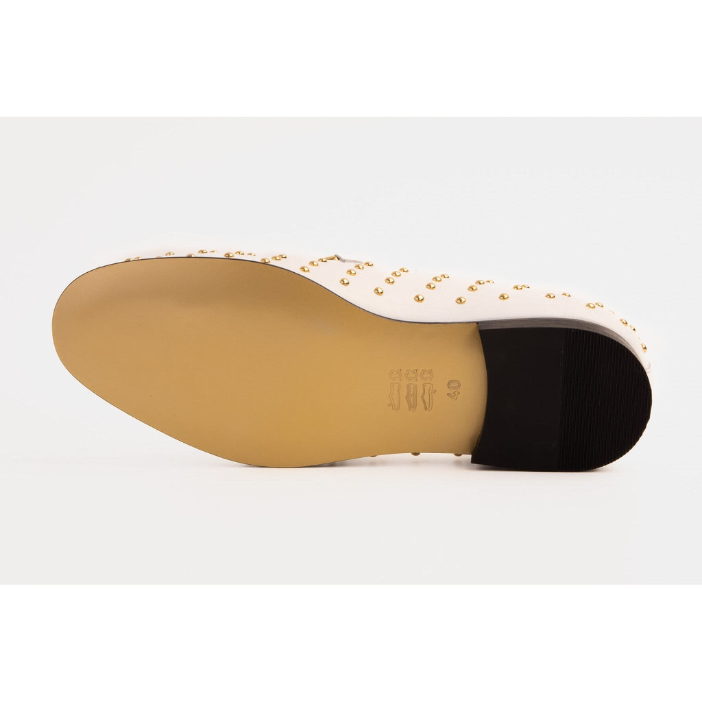 The Jupiter  Shoe White Spike Leather  Bit Dress Loafer Limited Edition Men Shoe