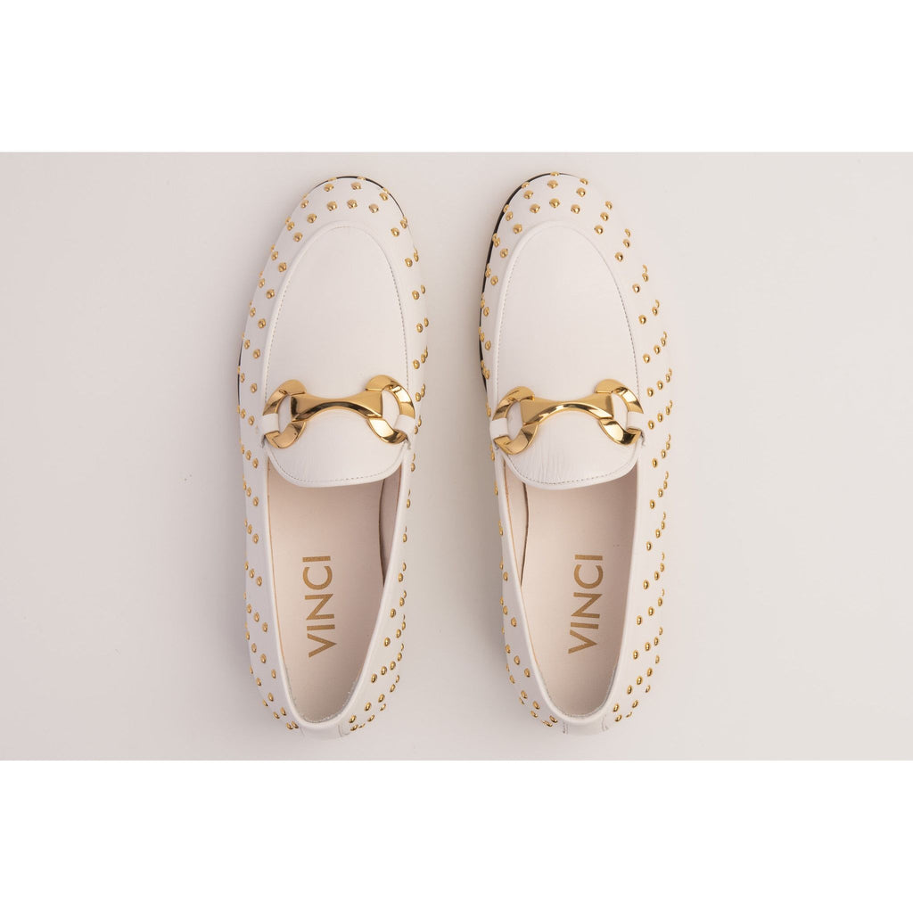 The Jupiter  Shoe White Spike Leather  Bit Dress Loafer Limited Edition Men Shoe