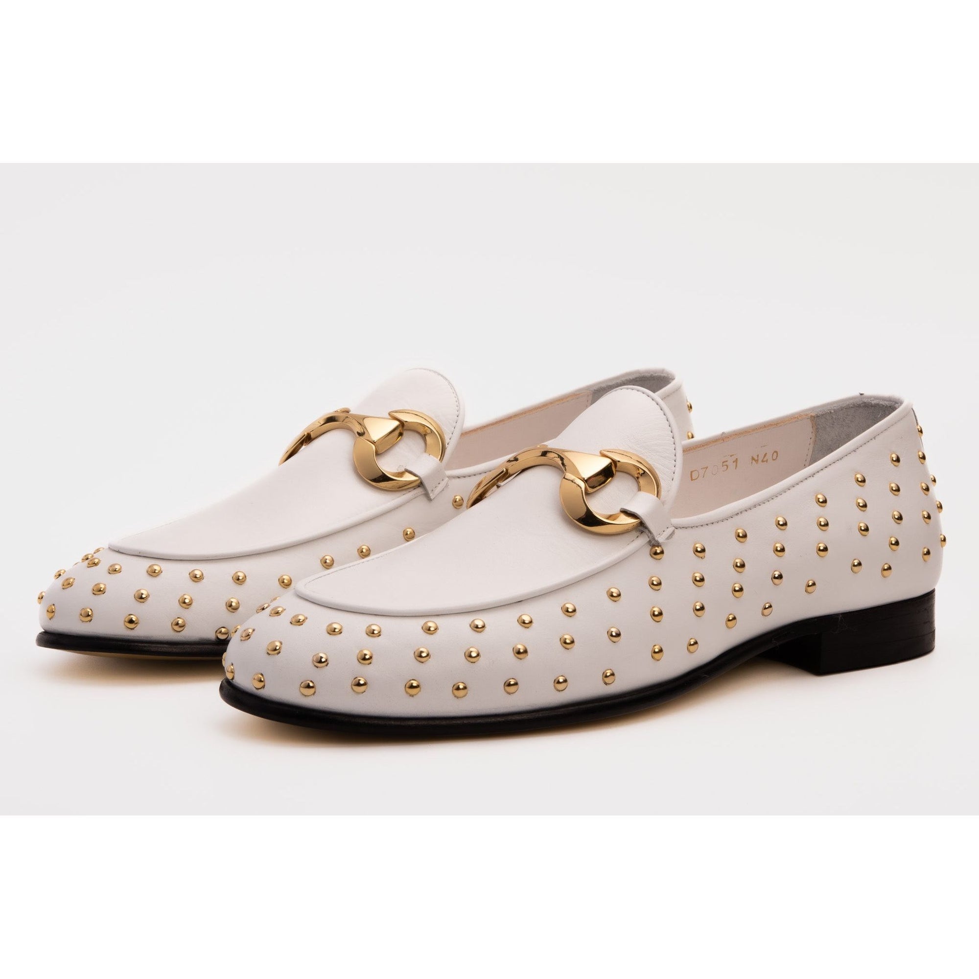 The Jupiter  Shoe White Spike Leather  Bit Dress Loafer Limited Edition Men Shoe