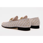 The Jupiter  Shoe White Spike Leather  Bit Dress Loafer Limited Edition Men Shoe
