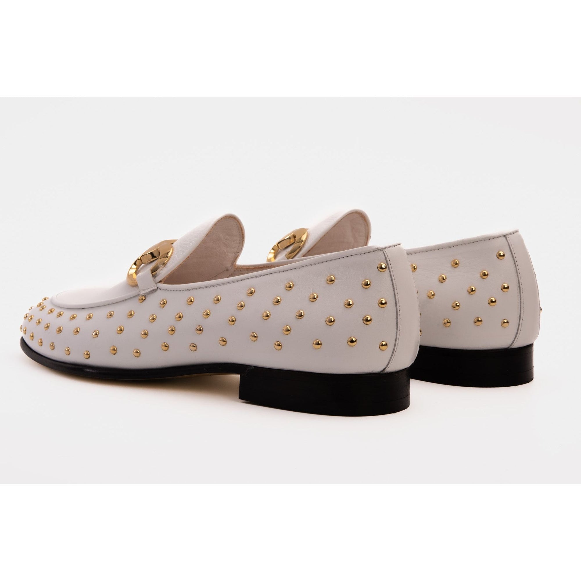 The Jupiter  Shoe White Spike Leather  Bit Dress Loafer Limited Edition Men Shoe