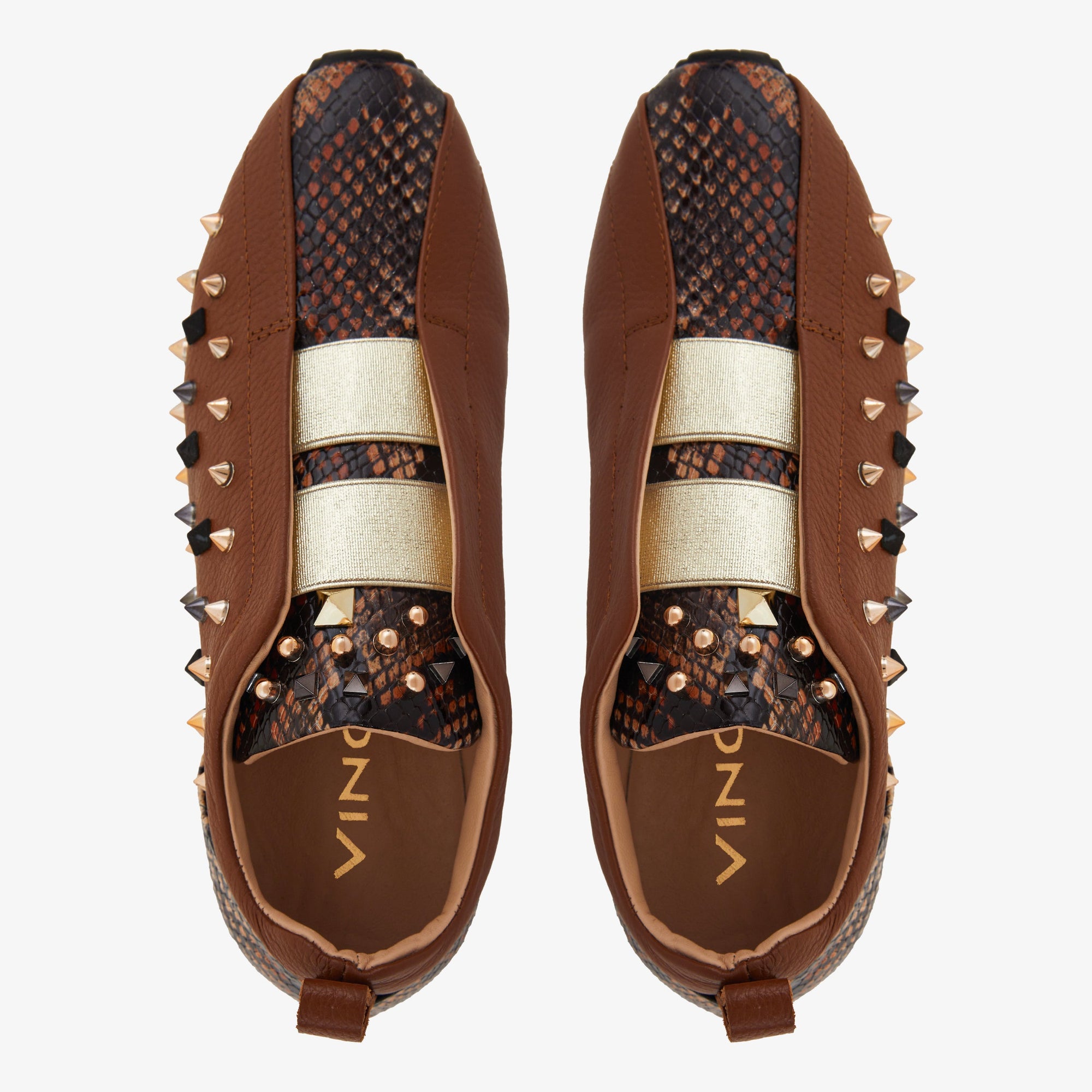The Infanta Tan  Spike Leather Women Sneaker Limited Edition