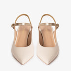 The Pompei Cream Leather Slingback Women Sandal