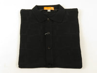 Mens Stacy Adams Italian Style Knit Woven Shirt Short Sleeves 71010 Black
