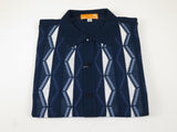 Mens Stacy Adams Italian Style Knit Woven Shirt Short Sleeves 71027 Navy
