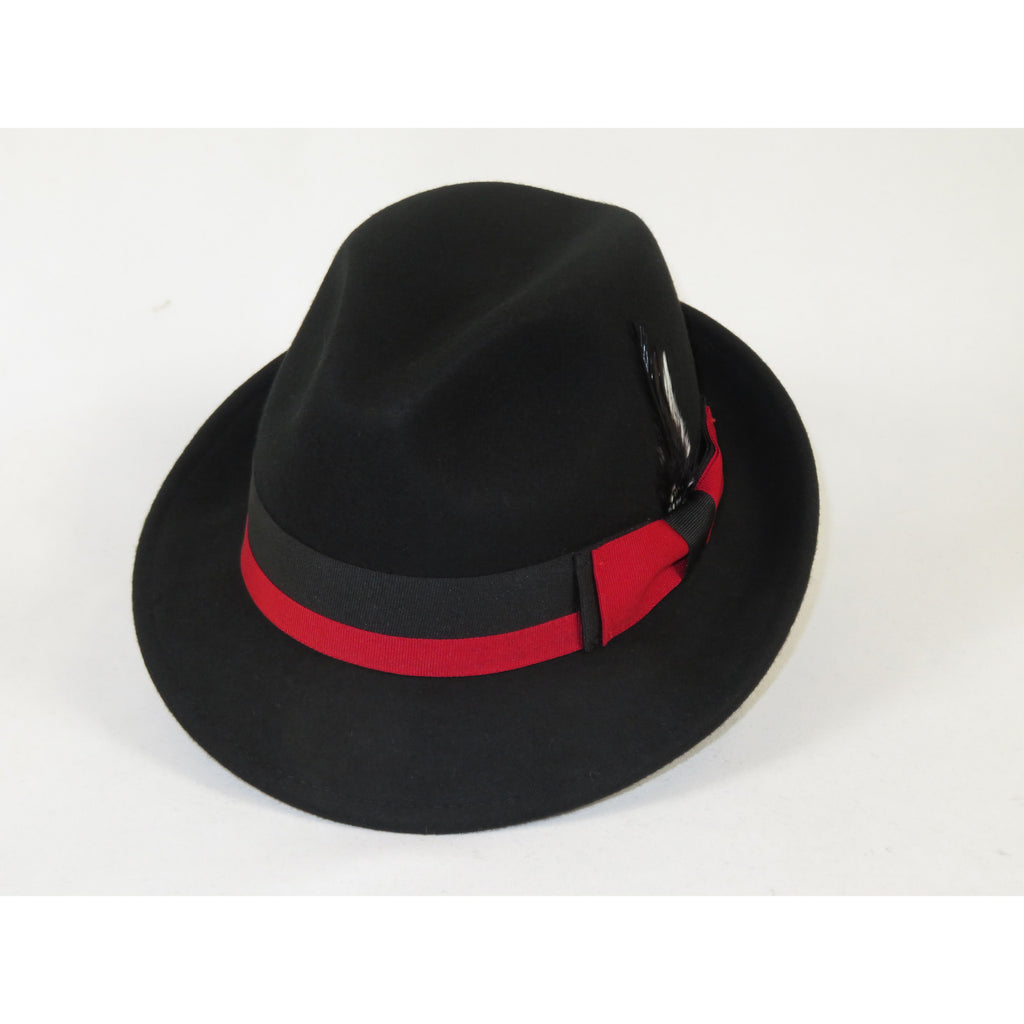 Men's Broner Wool Hat Classic Soft Fedora HIGHRISE 73-021 Black Red