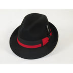 Men's Broner Wool Hat Classic Soft Fedora HIGHRISE 73-021 Black Red