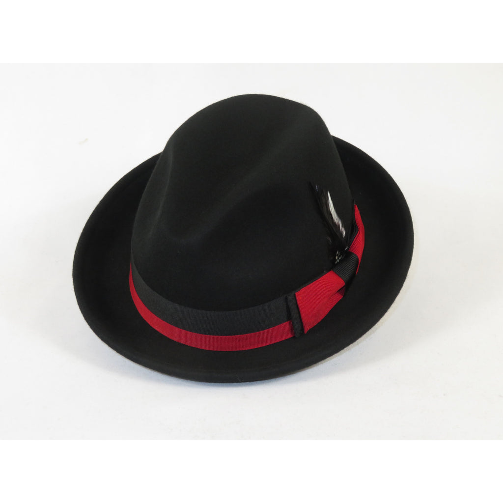 Men's Broner Wool Hat Classic Soft Fedora HIGHRISE 73-021 Black Red