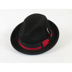 Men's Broner Wool Hat Classic Soft Fedora HIGHRISE 73-021 Black Red