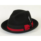 Men's Broner Wool Hat Classic Soft Fedora HIGHRISE 73-021 Black Red