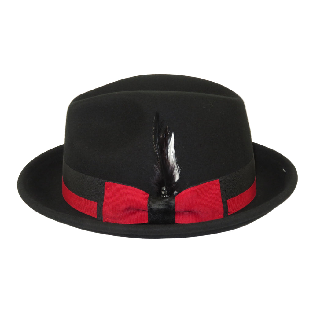 Men's Broner Wool Hat Classic Soft Fedora HIGHRISE 73-021 Black Red
