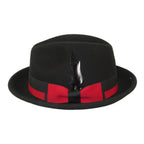 Men's Broner Wool Hat Classic Soft Fedora HIGHRISE 73-021 Black Red