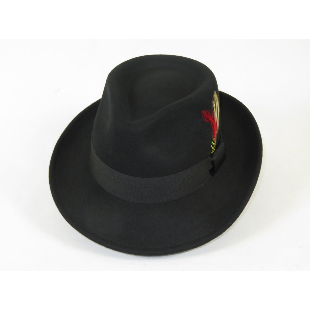 Men's Broner Wool Hat Classic Soft Fedora STREETWISE 73-041 Black