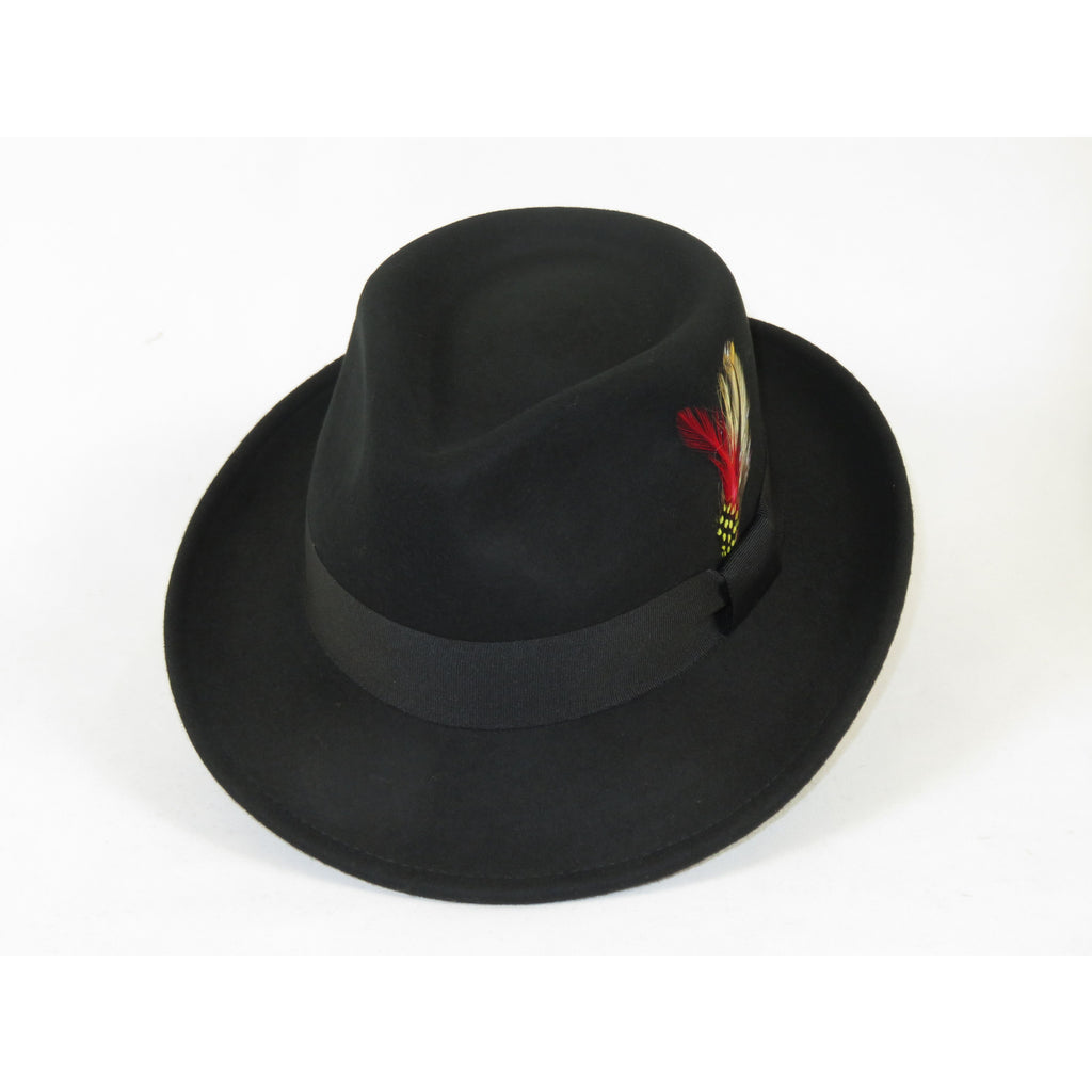 Men's Broner Wool Hat Classic Soft Fedora STREETWISE 73-041 Black