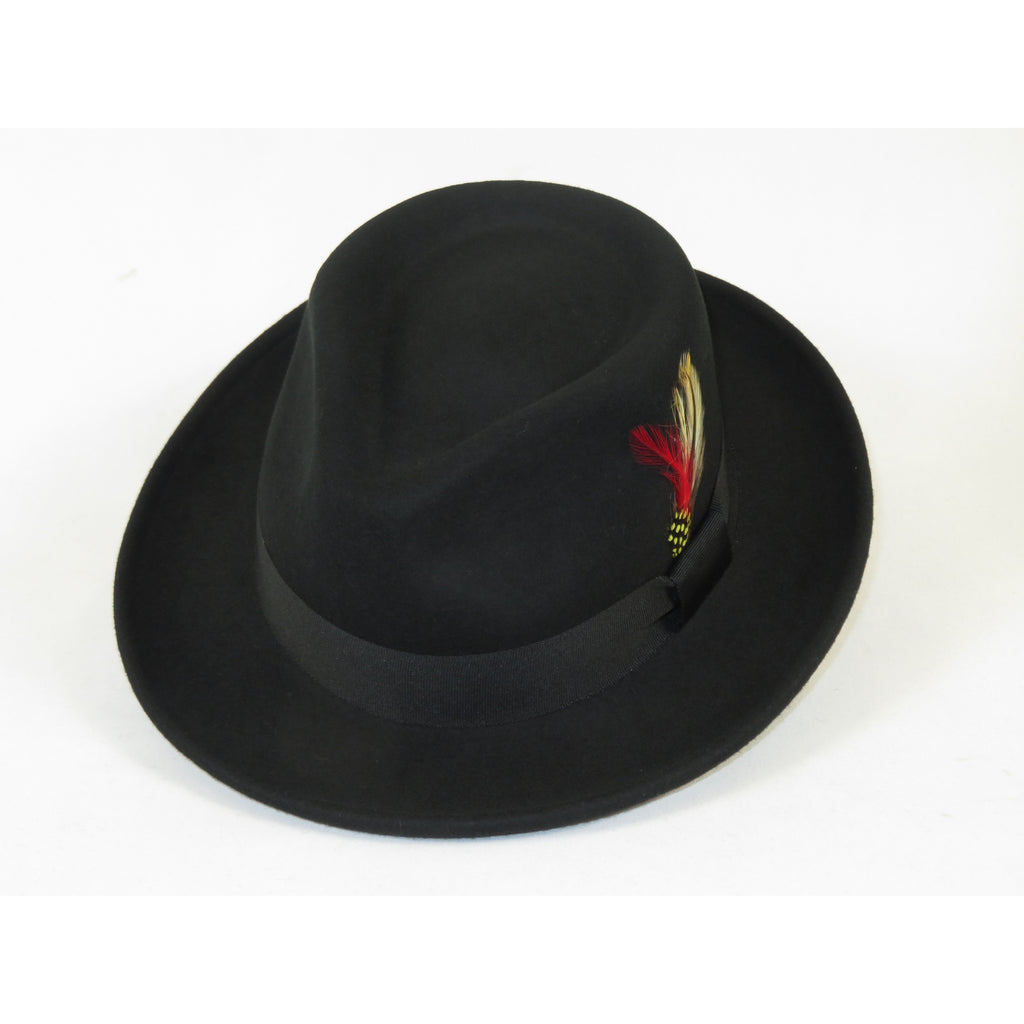 Men's Broner Wool Hat Classic Soft Fedora STREETWISE 73-041 Black