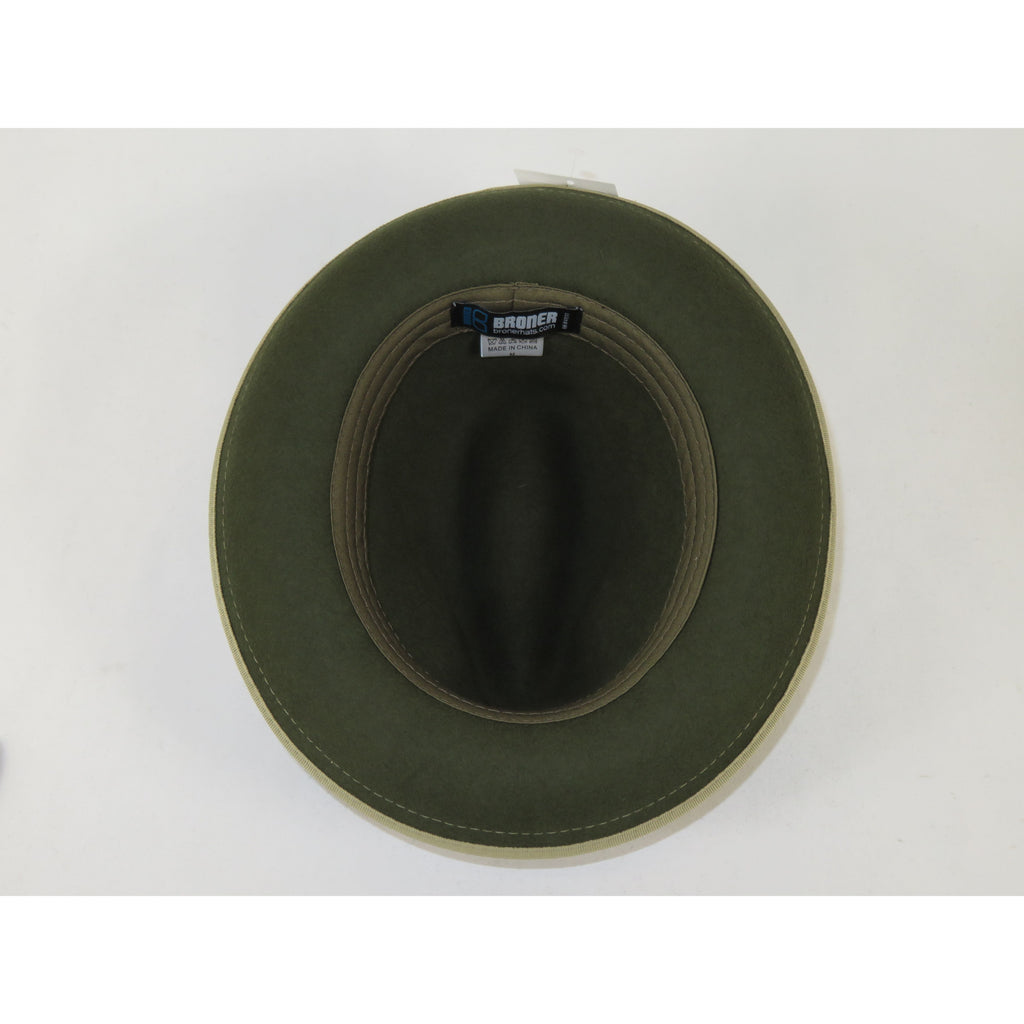 Men's Broner Wool Hat Classic Soft Fedora Swanky 73-147 Olive Green
