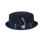Men's Broner Wool Hat diamond crown fedora THE AVENUE 73-4604 Navy