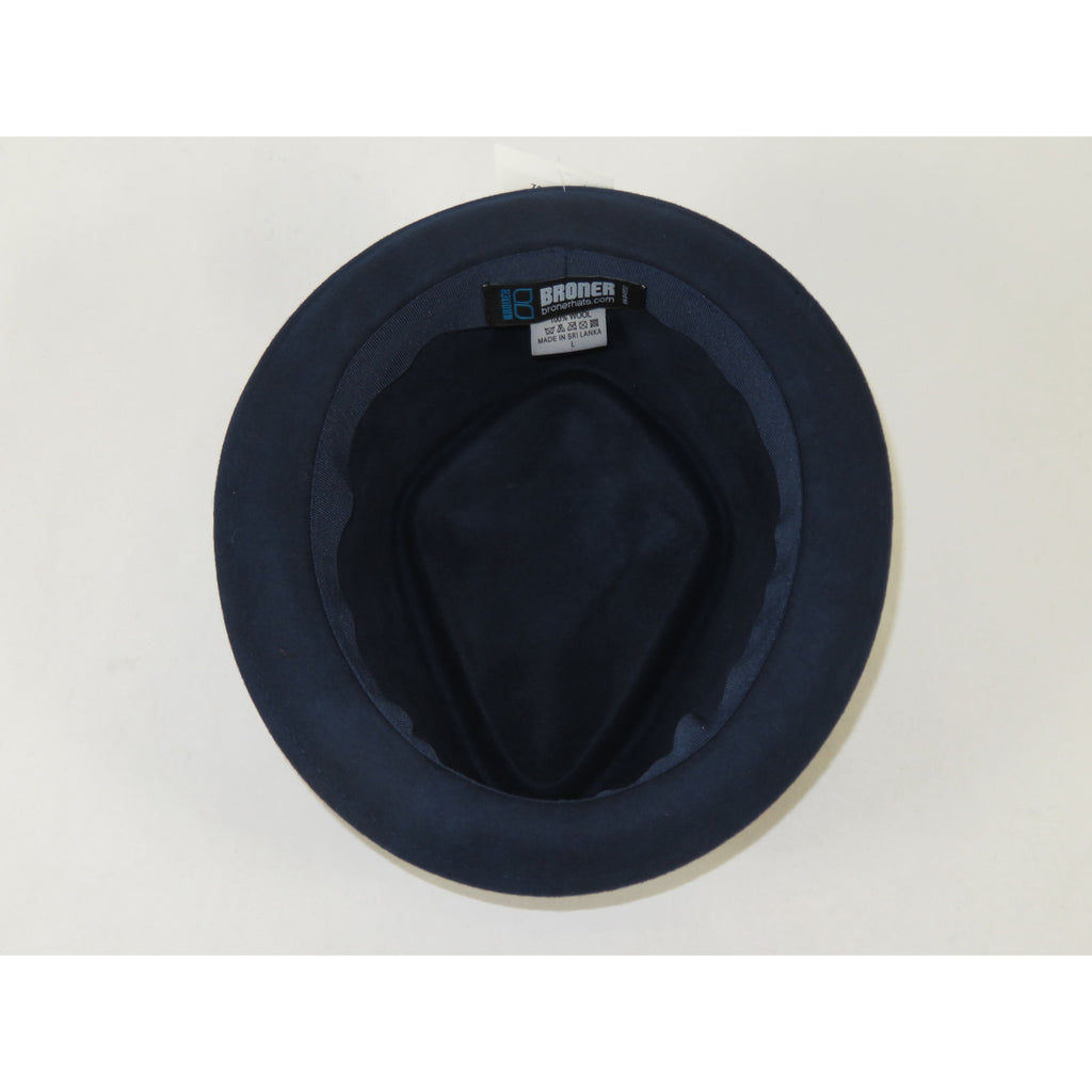 Men's Broner Wool Hat diamond crown fedora THE AVENUE 73-4604 Navy