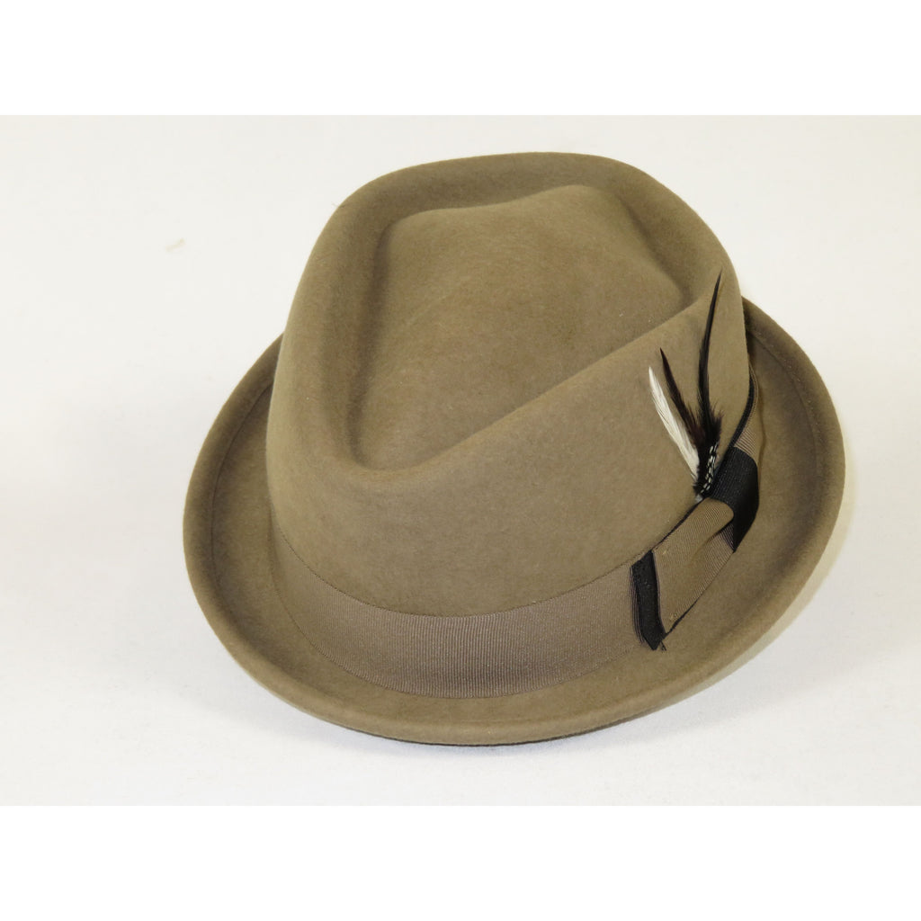 Men's Broner Wool Hat diamond Crown Fedora THE AVENUE 73-4609 Moss
