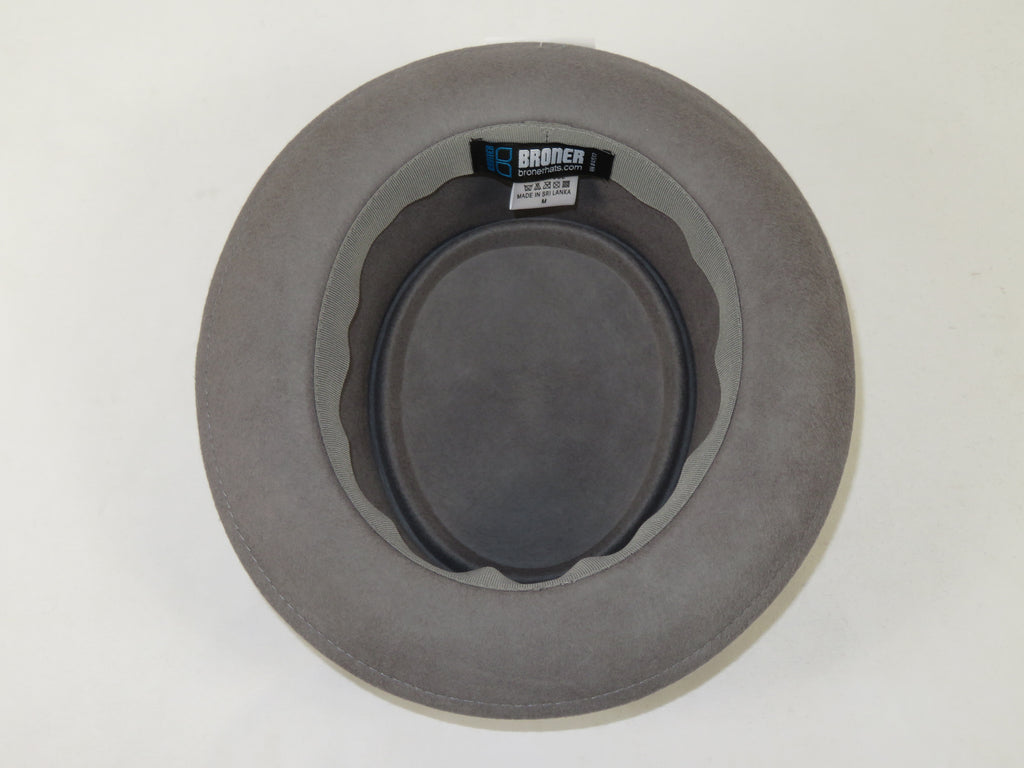 Men's Broner Wool Hat Pork Pie Classic Soft Light Weight 73-5203 Grey