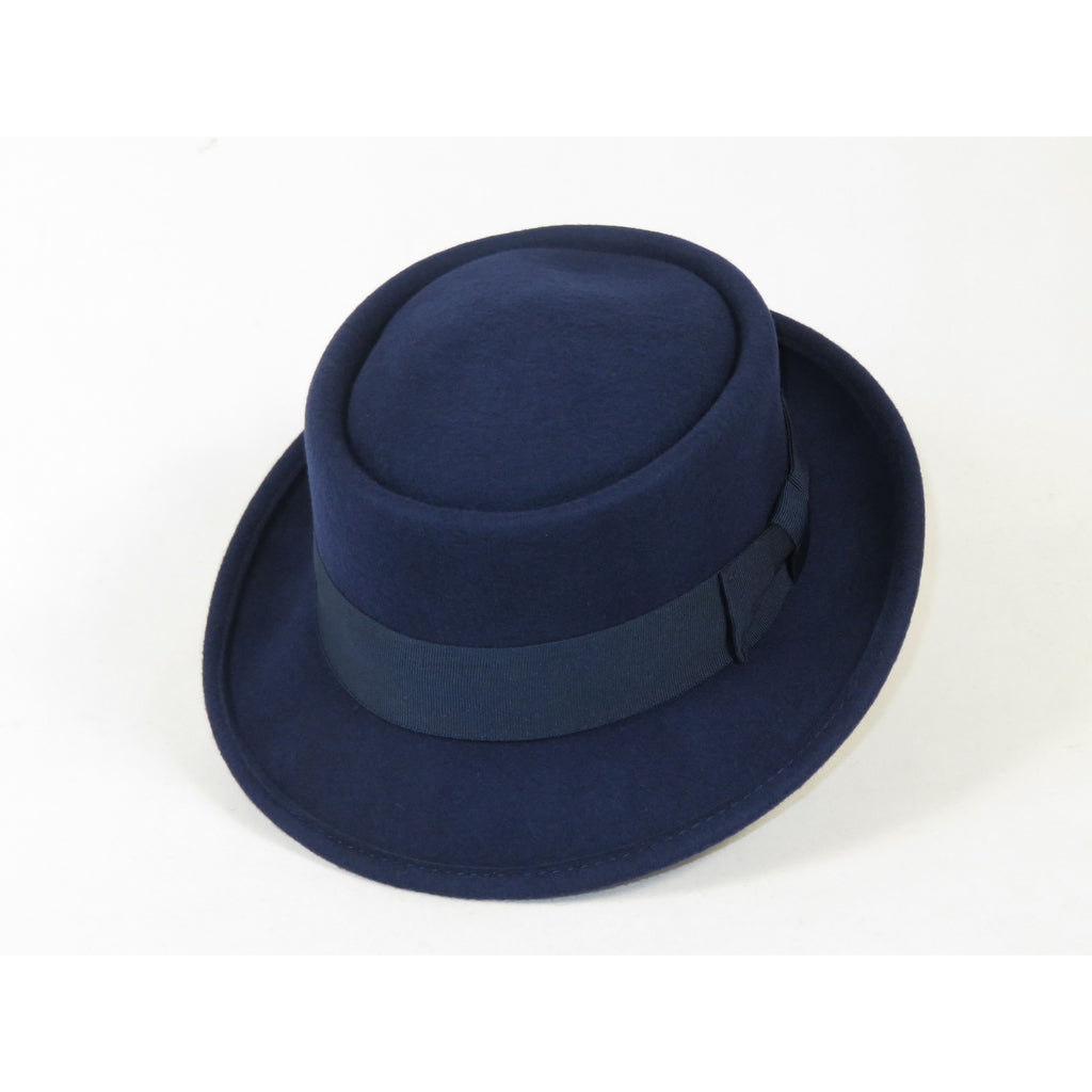 Men's Broner Wool Hat Pork Pie Classic Soft Light Weight 73-5204 Navy