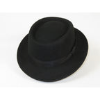 Men's Broner Wool Hat Pork Pie Telescope Crown STOUT 73-701 Black
