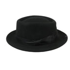 Men's Broner Wool Hat Pork Pie Telescope Crown STOUT 73-701 Black