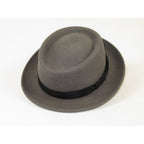 Men's Broner Wool Hat Pork Pie Telescope Crown STOUT 73-703 Steel Gray
