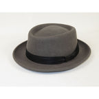 Men's Broner Wool Hat Pork Pie Telescope Crown STOUT 73-703 Steel Gray