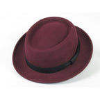 Men's Broner Wool Hat Pork Pie Telescope Crown STOUT 73-705 Merlot Wine