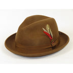 Men's Broner Wool Hat Classic Soft Fedora SCORSESE 73-782 Pecan Brown