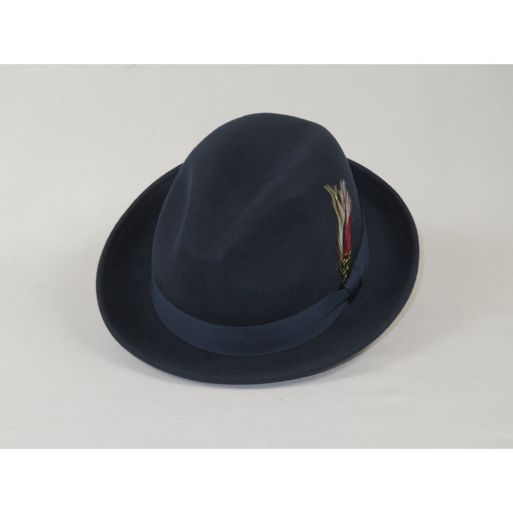 Men's Broner Wool Hat Classic Soft Fedora SCORSESE 73-784 Navy Blue