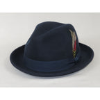 Men's Broner Wool Hat Classic Soft Fedora SCORSESE 73-784 Navy Blue