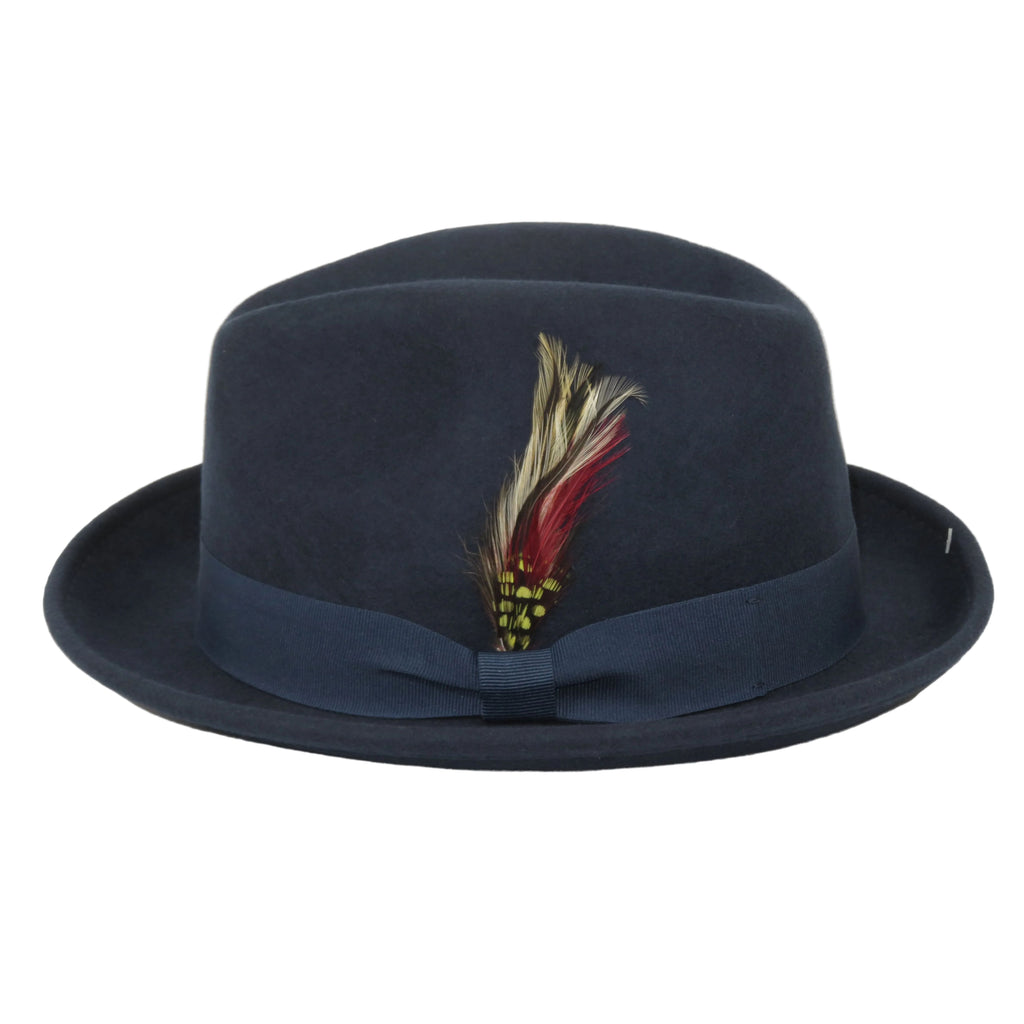 Men's Broner Wool Hat Classic Soft Fedora SCORSESE 73-784 Navy Blue