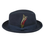 Men's Broner Wool Hat Classic Soft Fedora SCORSESE 73-784 Navy Blue