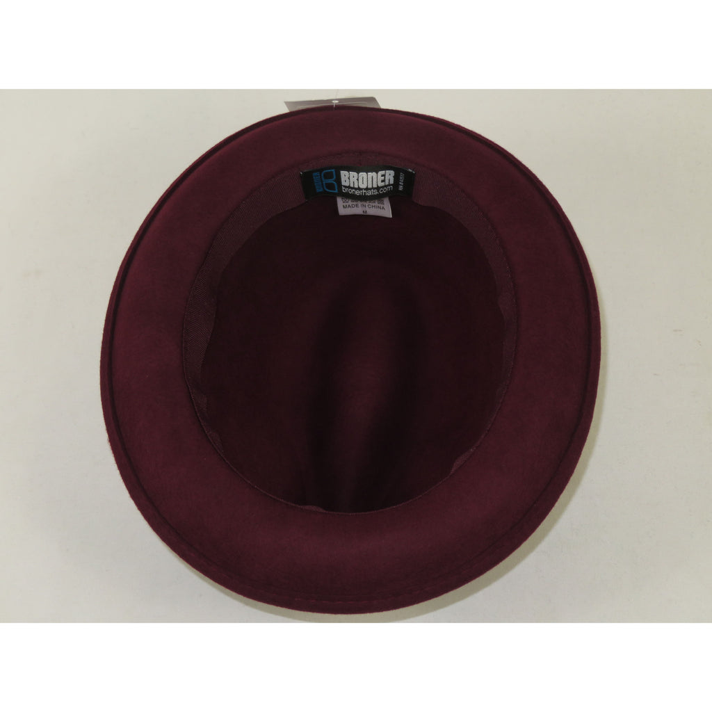 Men's Broner Wool Hat Classic Soft Fedora SCORSESE 73-785 Merlot Wine