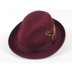 Men's Broner Wool Hat Classic Soft Fedora SCORSESE 73-785 Merlot Wine