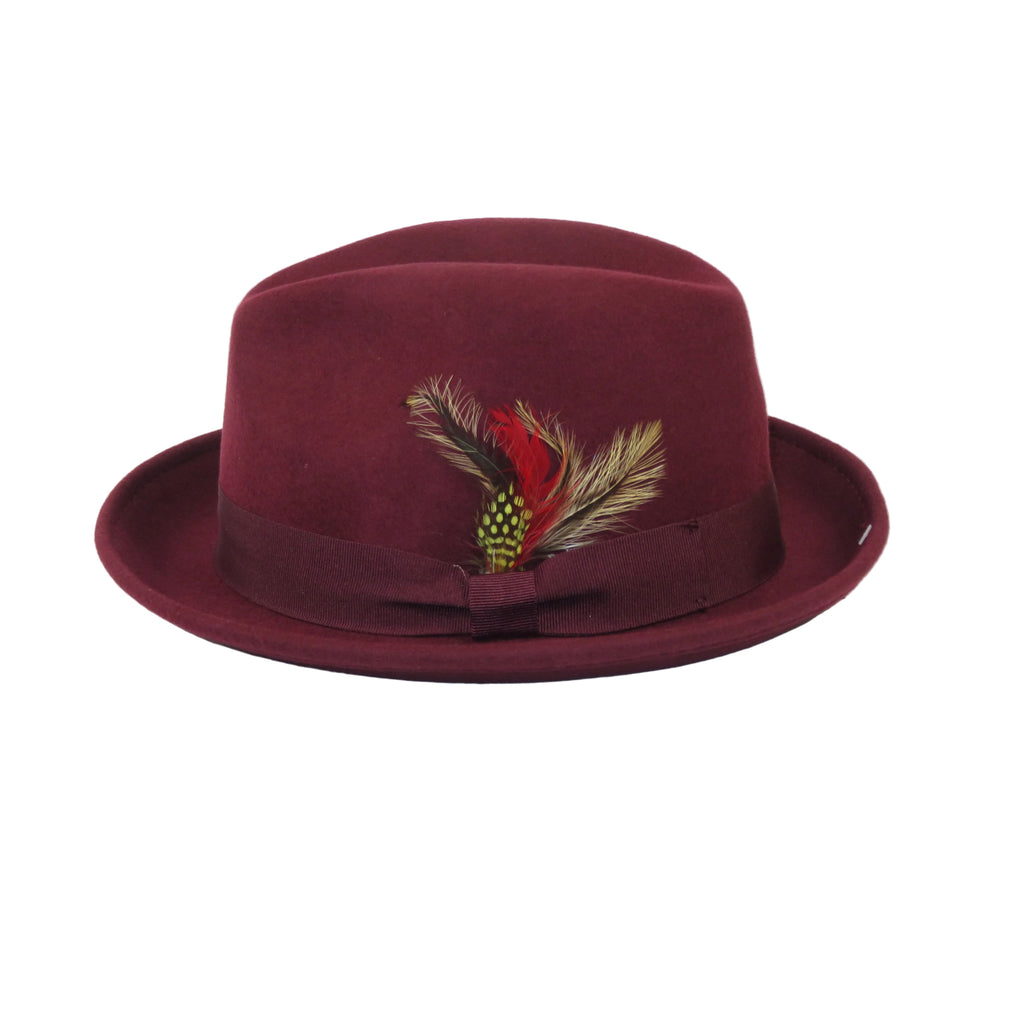Men's Broner Wool Hat Classic Soft Fedora SCORSESE 73-785 Merlot Wine