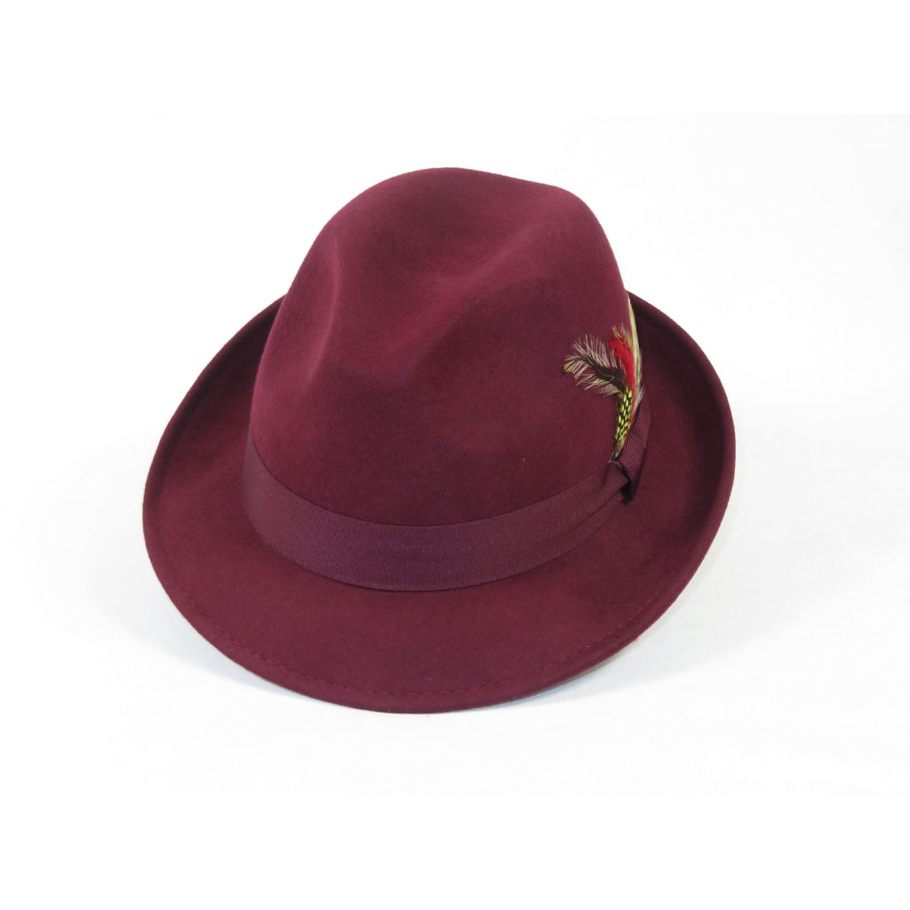 Men's Broner Wool Hat Classic Soft Fedora SCORSESE 73-785 Merlot Wine