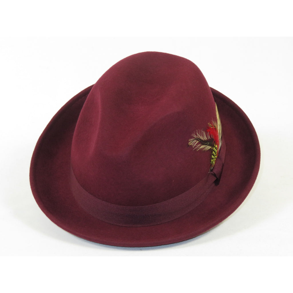 Men's Broner Wool Hat Classic Soft Fedora SCORSESE 73-785 Merlot Wine