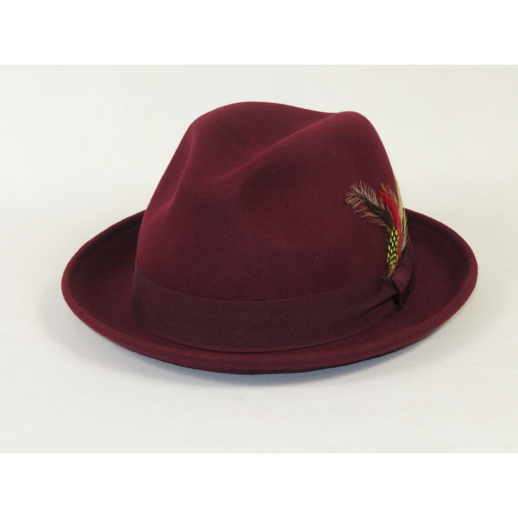 Men's Broner Wool Hat Classic Soft Fedora SCORSESE 73-785 Merlot Wine