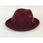 Men's Broner Wool Hat Classic Soft Fedora SCORSESE 73-785 Merlot Wine