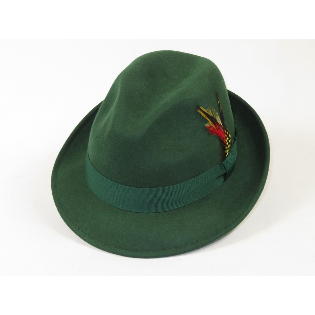 Men's Broner Wool Hat Classic Soft Fedora SCORSESE 73-787 Pine Green