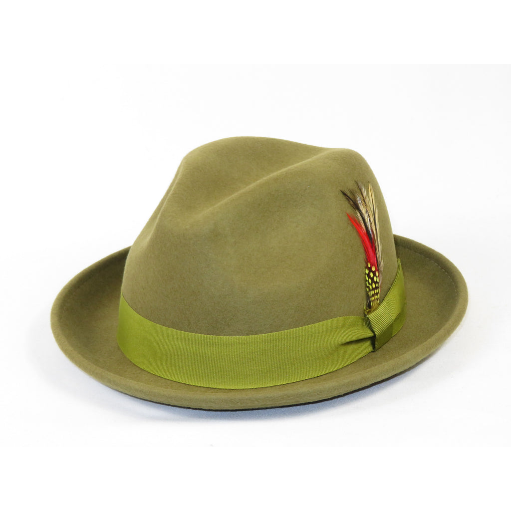 Men's Broner Wool Hat Classic Soft Fedora SCORSESE 73-789 Olive