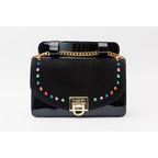 The Caris Black Leather Handbag